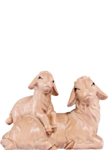 Oveja acostada con cordero (Belen Artisan)