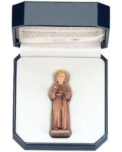 Padre Pio. (Imagen miniatura en madera tallada)