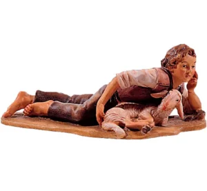 Pastor acostado con oveja (Nacimiento Montañés)