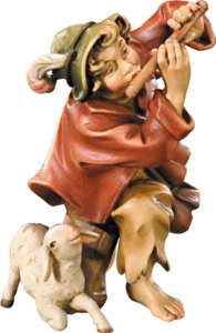 Pastor con flauta y cordero