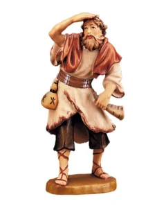 Pastor con mano en la frente y cuerno (Nacimiento Reindl)