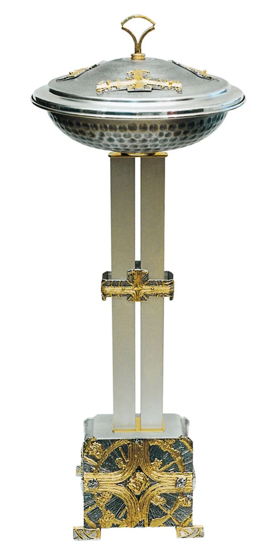 Pila bautismal cruz (con pie)