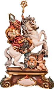 Saint Blaise on horse with pedestal