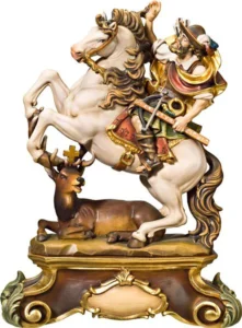 Saint Hubert on horse with pedestal