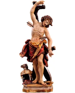 Saint Sebastian with sign, sword and shield