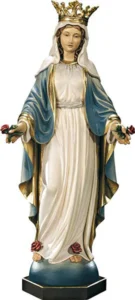 Virgen Milagrosa con rosas y corona