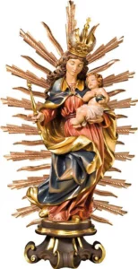Virgen de Bavaria con pedestal y rayos