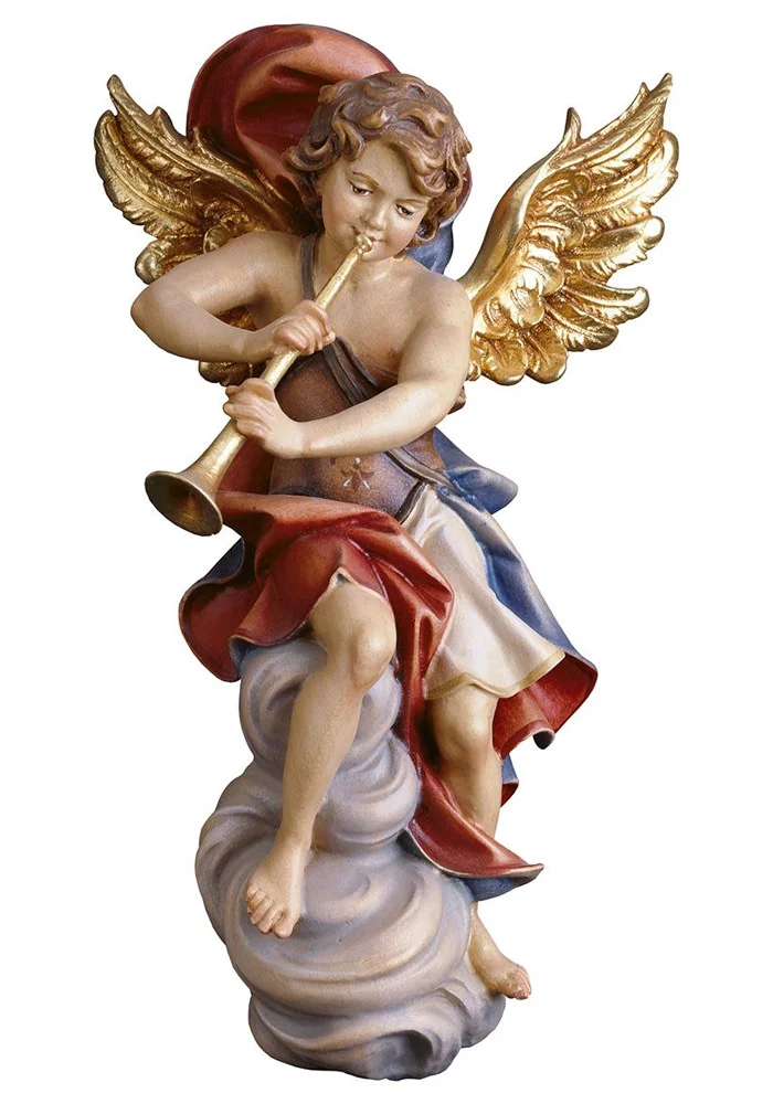 Angel en nube con trompeta