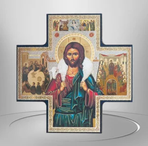 Crucifijo Buen Pastor en madera