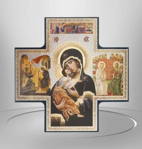 Crucifijo Virgen de la Ternura en madera