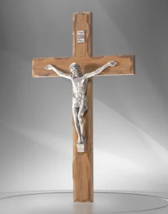 Wooden crucifix of walnut