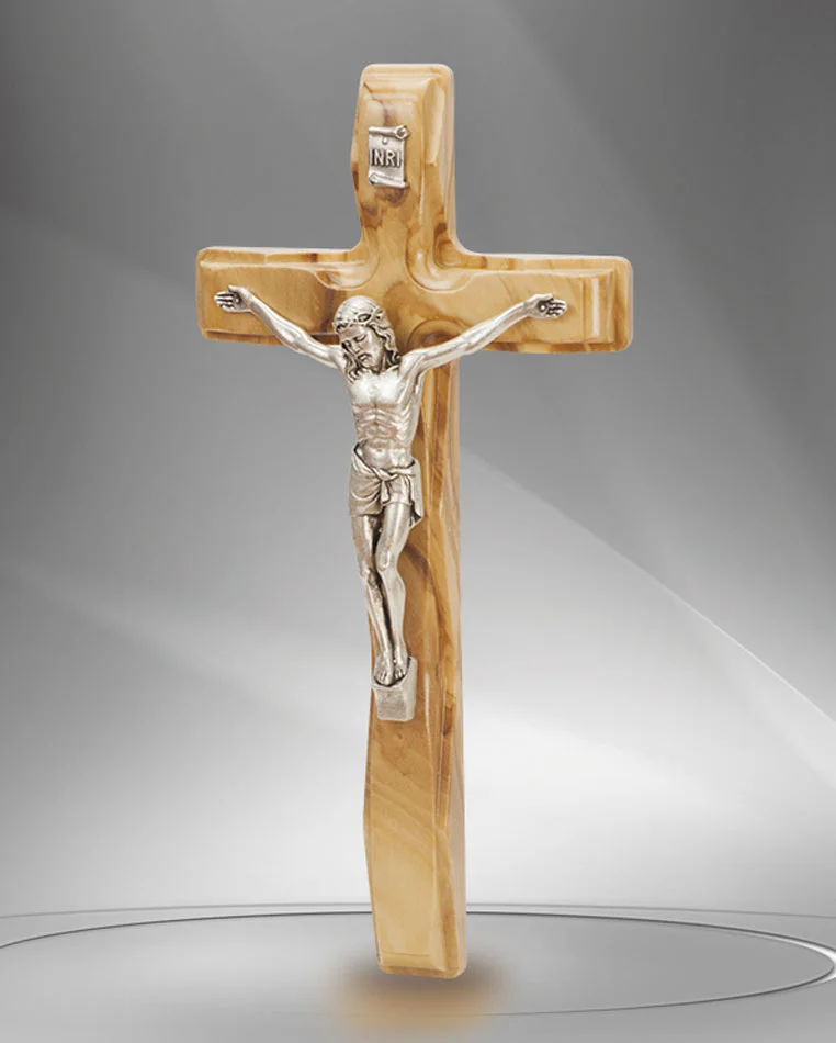 Olive wood crucifix