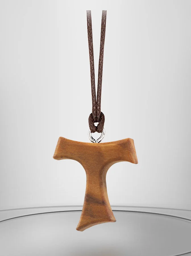 Tau cross of olive wood