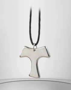 Tau cross in enameled metal