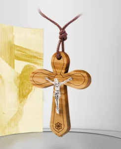 Olive wood cross. Blister.