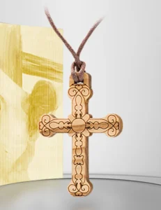 Olive wood cross. Blister.