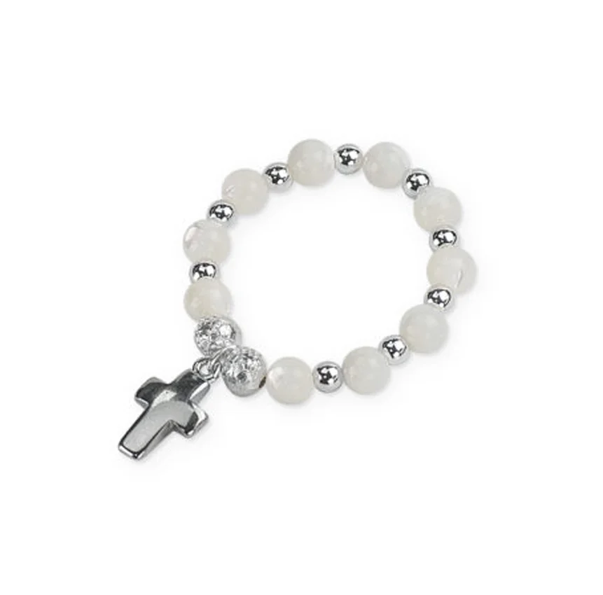 Single decade with cross, mother of pearl