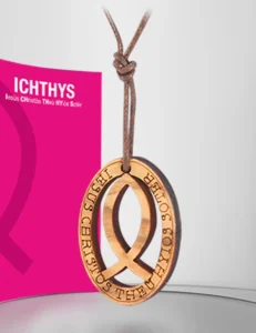 Ichtus en madera de Olivo. Blister.