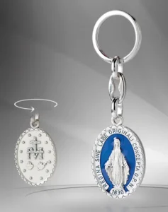 Llavero Virgen Milagrosa. Esmaltado
