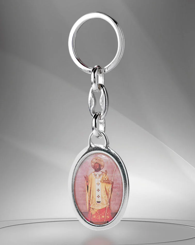 Llavero religioso. Metal