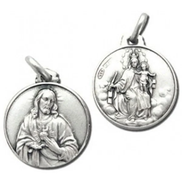 Medalla. Escapulario Virgen del Carmen/Sagrado Corazon
