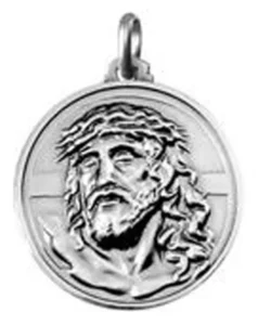 Crucifix Jesus face medal
