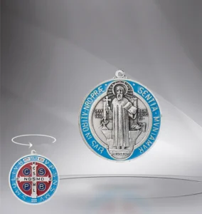 Saint Benedict medal. Enameled