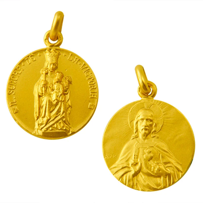 Medalla escapulario de Nuestra Señora de la Victoria (Virgen de la Victoria) y el Sagrado Corazon de Jesus