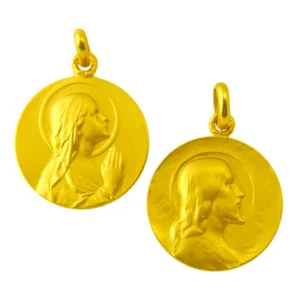 Medal Scapular Our Lady Mary praying/Christ the Saviour