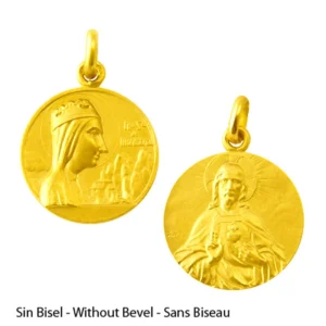 Medalla escapulario de la Virgen de Montserrat y el Sagrado Corazon de Jesus