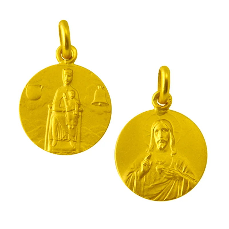 Medalla escapulario de la Virgen de Nuria y el Sagrado Corazon de Jesus