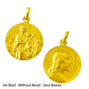 Medalla escapulario de la Virgen del Carmen y Cristo Salvador