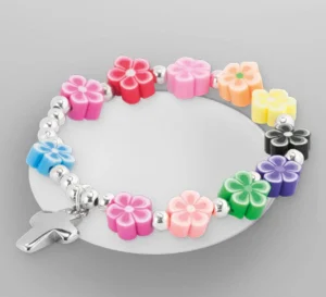 Pulsera Infantil, con cruz. Elástico.