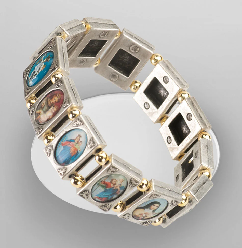 Pulsera Santos y Vírgenes. Elástico.