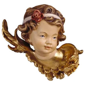 Cherub with rose to hang