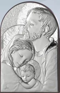 Retablo de la Sagrada Familia. Plata laminada