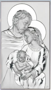 Retablo de la Sagrada Familia. Plata laminada