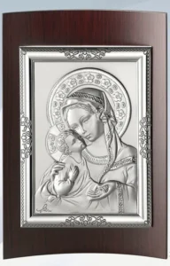 Altarpiece of the Virgin and Child. Laminated silver