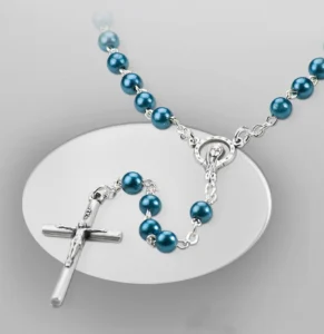 Rosario Azul. Bola 6 mm.