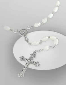 Rosary nacre. Round rosary beads Oval rosary beads