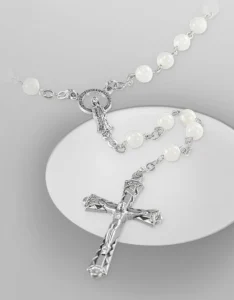 Rosary nacre. Round rosary beads Round beads
