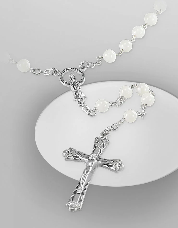 Rosary nacre. Round rosary beads Round beads