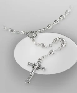 Acorns rosary, silver