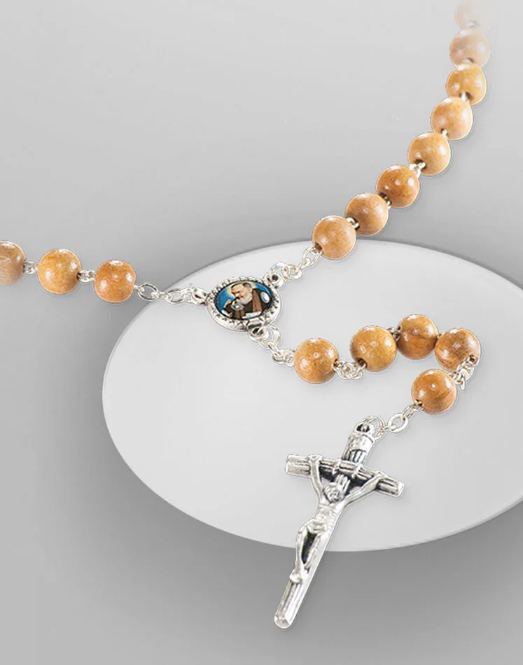 Wooden rosary. Customizable Hail Mary.