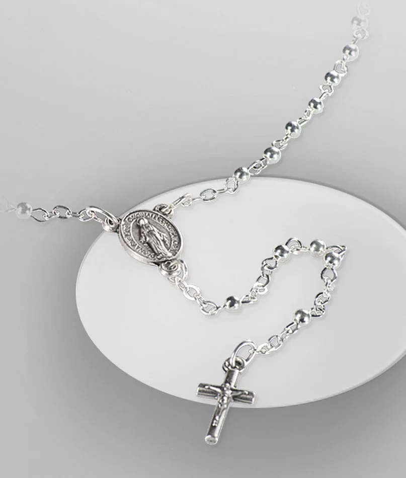 Metal rosary. Ball 3 mm.