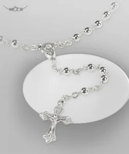 Metal rosary. 4 mm ball.