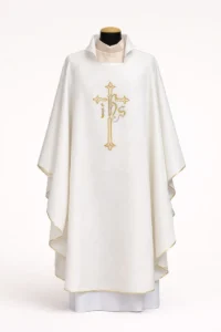 Chasuble with IHS embroidery and cross