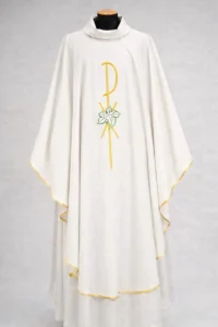 Casulla litúrgica bordado Chi-Rho
